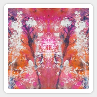 Archangel Metatron - pink orange design Sticker